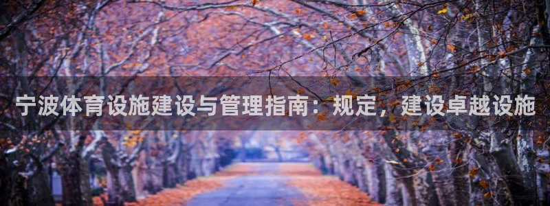 意昂体育3平台APP：宁波体育设施建设与管理指南：规