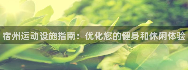 意昂3集团官网首页：宿州运动设施指南：优化您的健身和
