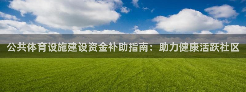 意昂3集团：公共体育设施建设资金补助指南：助力健康活